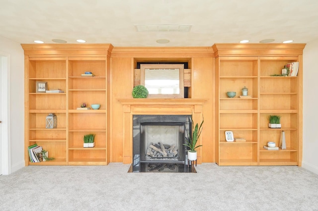 living room with light carpet