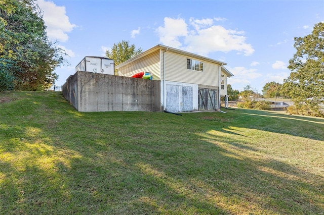 exterior space with a yard