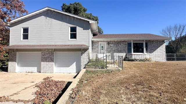 tri-level home featuring a garage