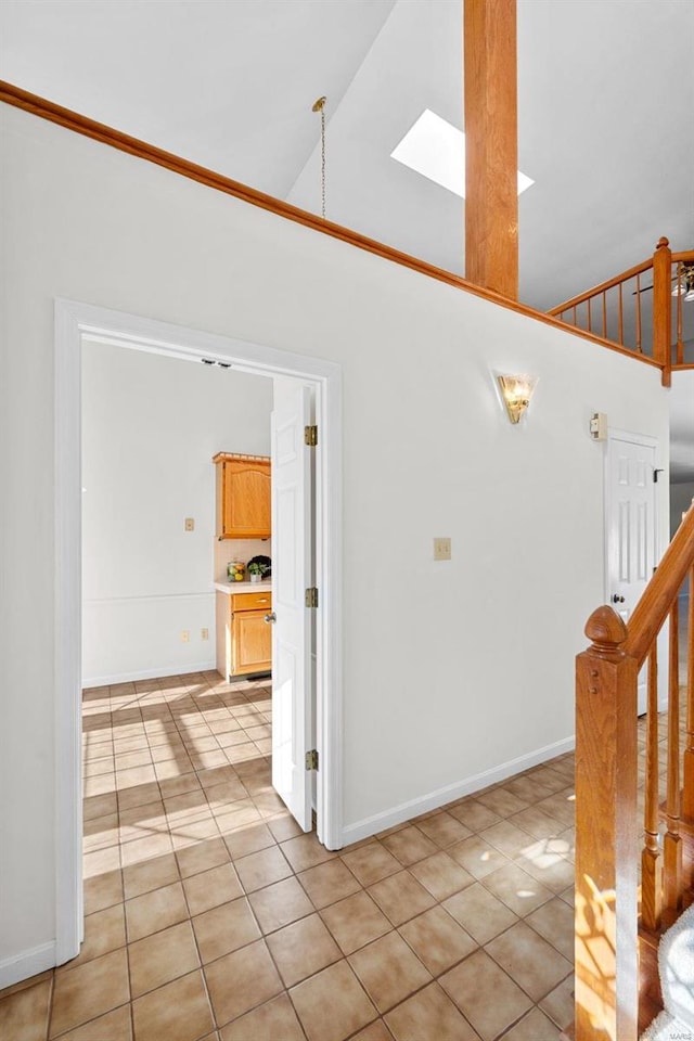 interior space with high vaulted ceiling