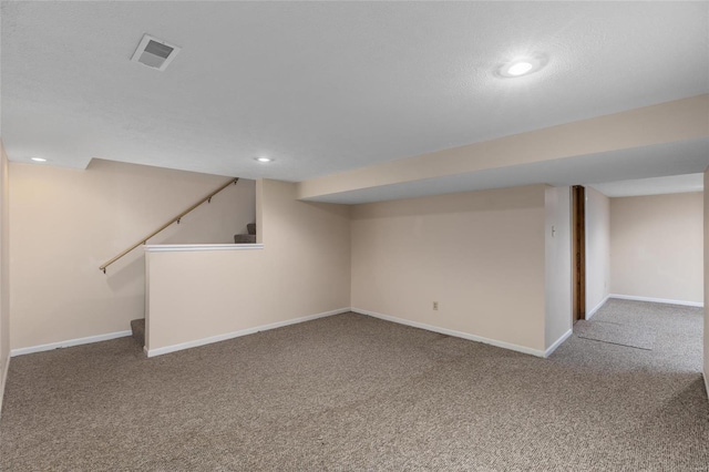 basement with carpet