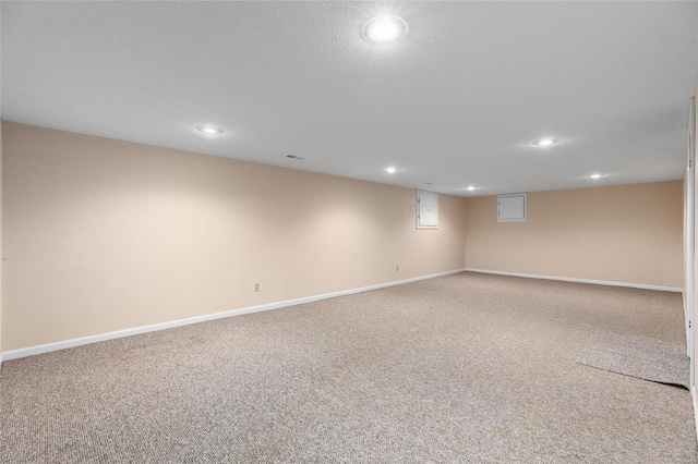 basement with carpet