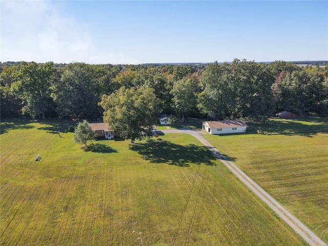 drone / aerial view featuring a rural view