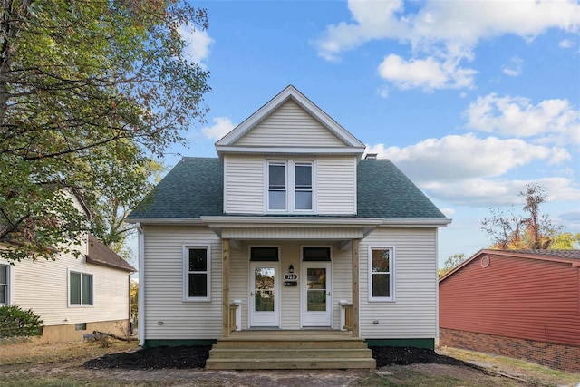 view of front of home with covered porch