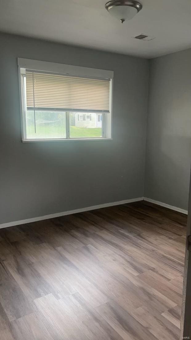 empty room with wood-type flooring and a wealth of natural light