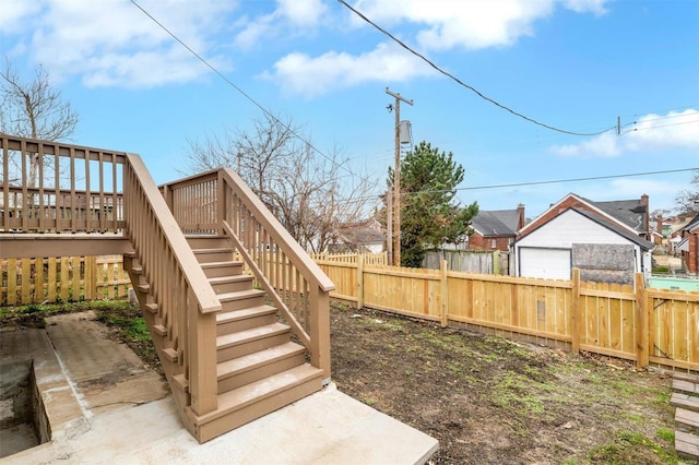 view of yard featuring a wooden deck