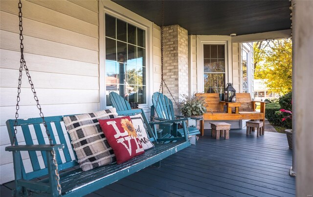 deck with covered porch