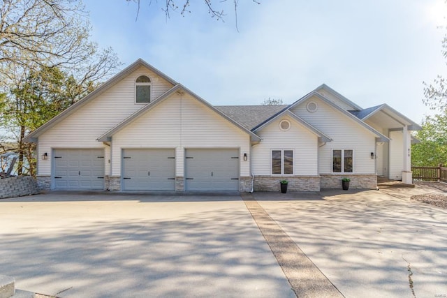 view of front of home with a garage