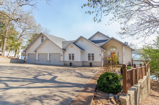 view of front of home with a garage