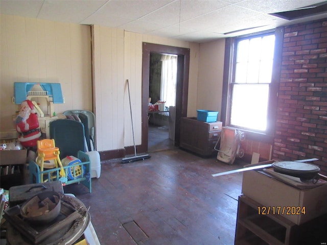 misc room with dark wood-type flooring