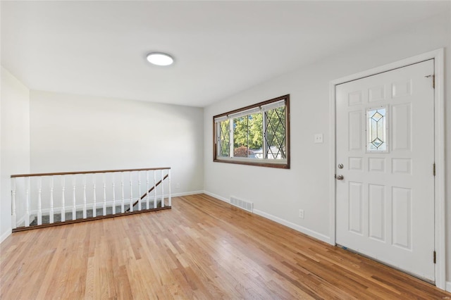 foyer entrance featuring light wood-type flooring