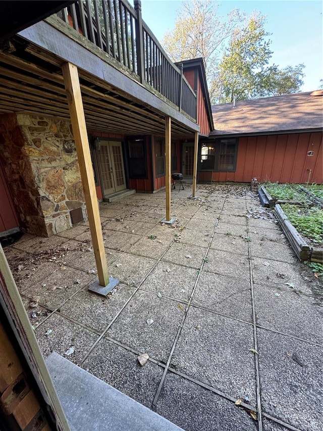 view of patio with a wooden deck