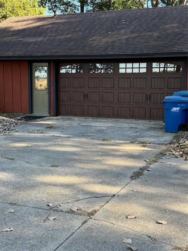 view of garage