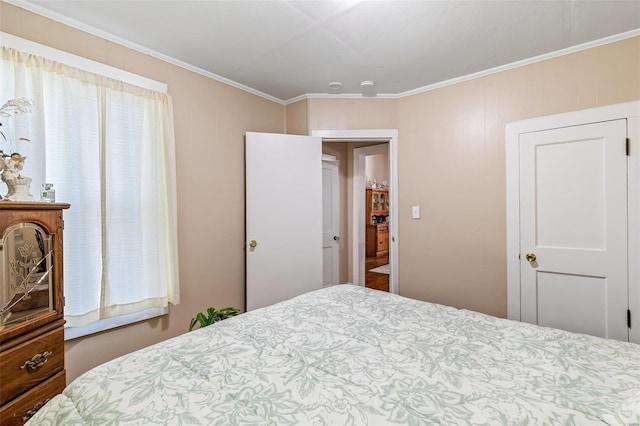 bedroom featuring ornamental molding