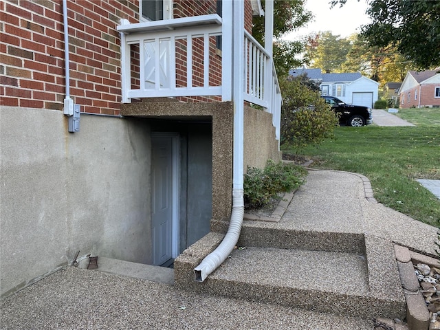 view of property exterior featuring a lawn