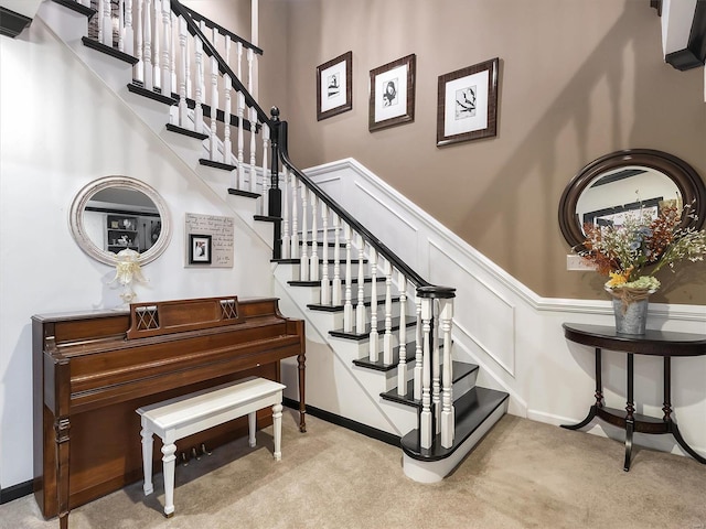 stairway with carpet