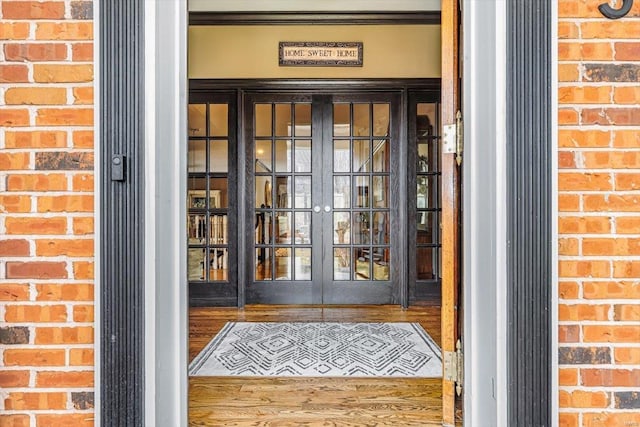 entrance to property featuring french doors