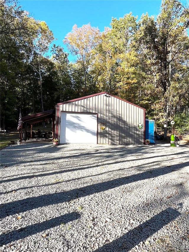 exterior space featuring a garage