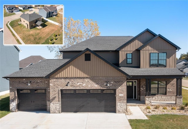 view of front of home featuring a garage and a porch