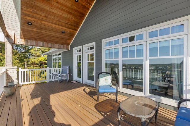 deck with french doors