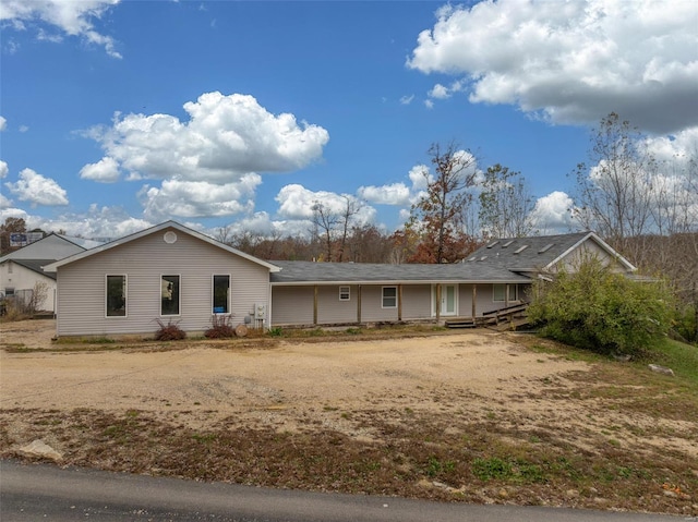 view of single story home