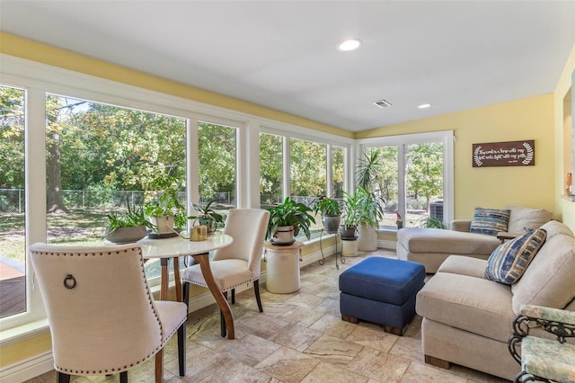 sunroom with a healthy amount of sunlight