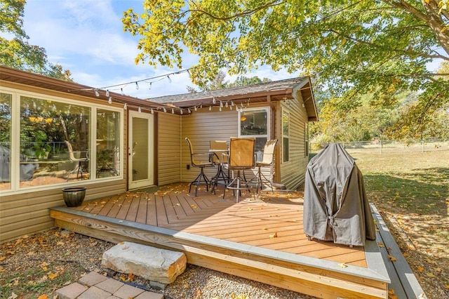 view of wooden deck