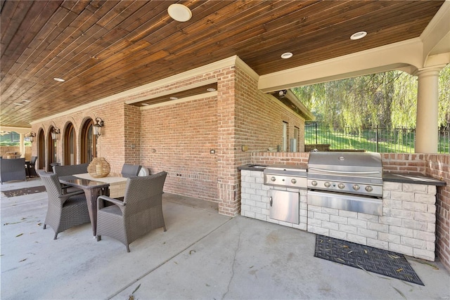 view of patio / terrace with a grill and exterior kitchen