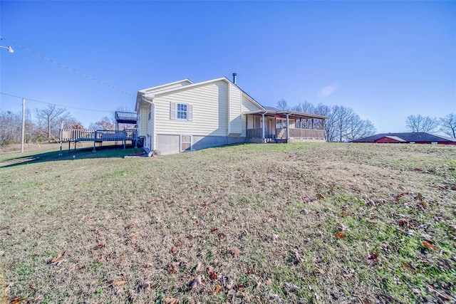 view of property exterior featuring a lawn