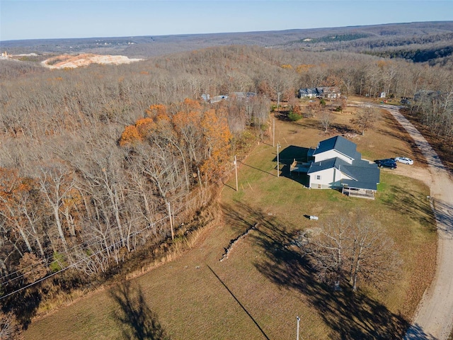 birds eye view of property featuring a rural view