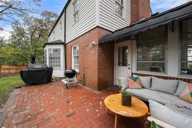 view of patio featuring grilling area