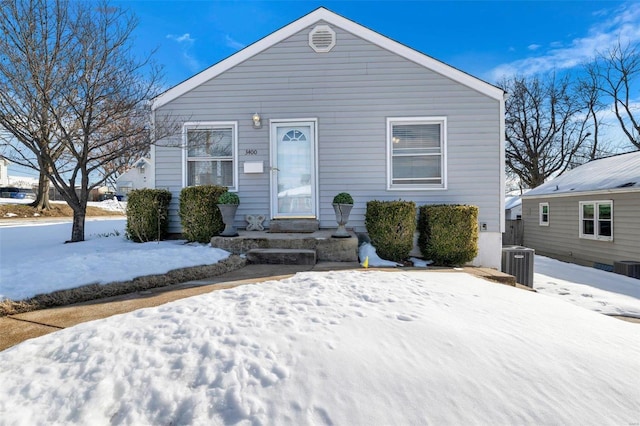 view of front of home with central AC unit