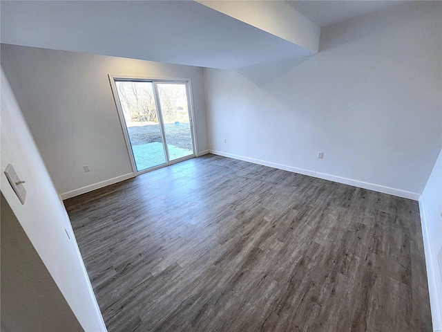 empty room with dark wood-type flooring