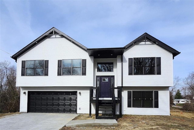 bi-level home with a garage