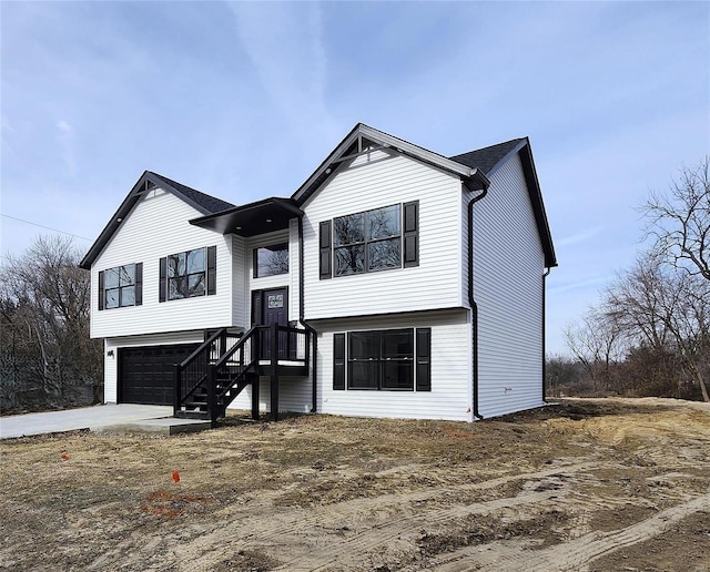 raised ranch with a garage