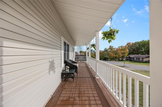 deck with covered porch