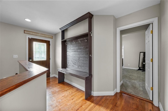 hallway featuring light hardwood / wood-style floors