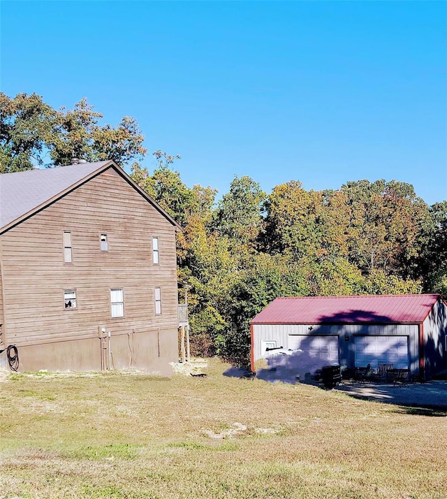 view of property exterior with a lawn