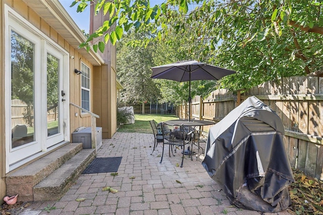 view of patio featuring area for grilling