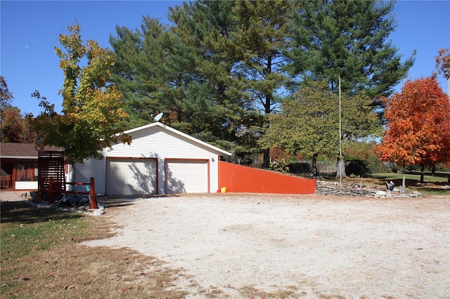 view of home's exterior with a garage