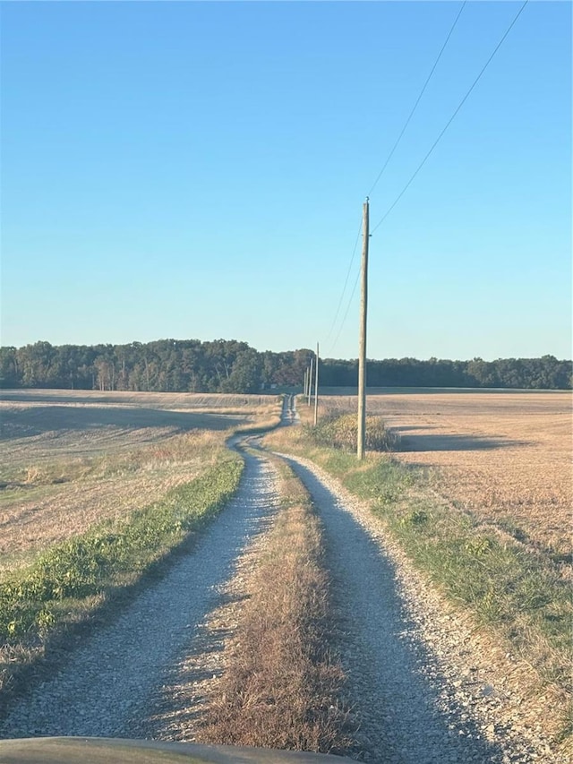 view of road featuring a rural view