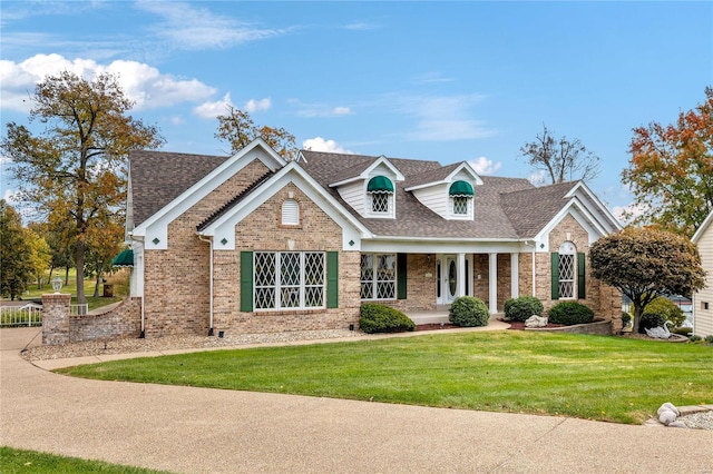 view of front of home featuring a front yard