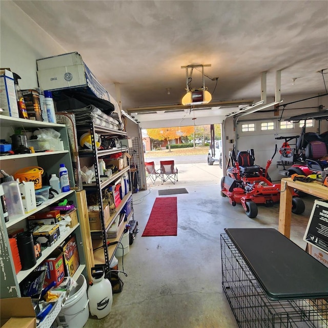 garage featuring a garage door opener