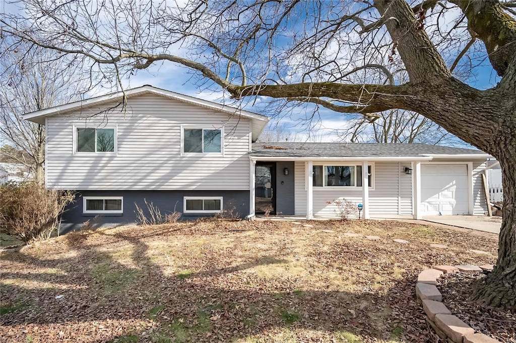 tri-level home featuring a garage