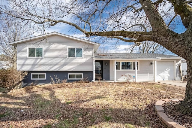 tri-level home featuring a garage