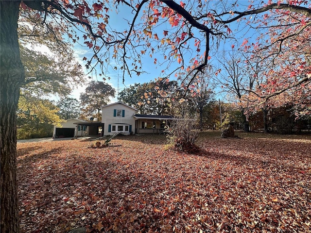 exterior space with covered porch