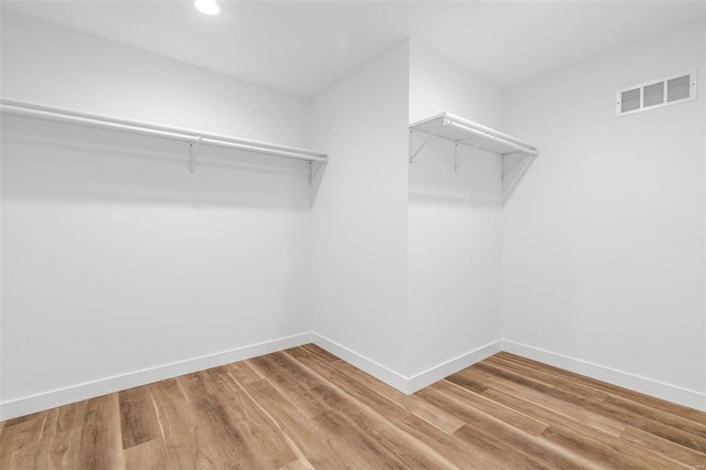 walk in closet featuring wood-type flooring