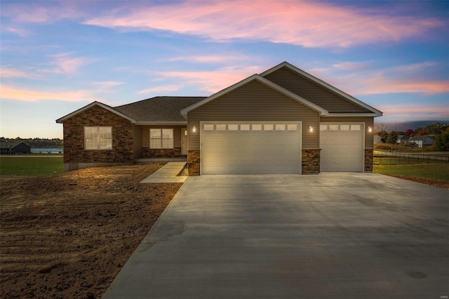 view of front facade with a garage