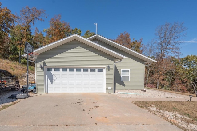 view of home's exterior featuring a garage