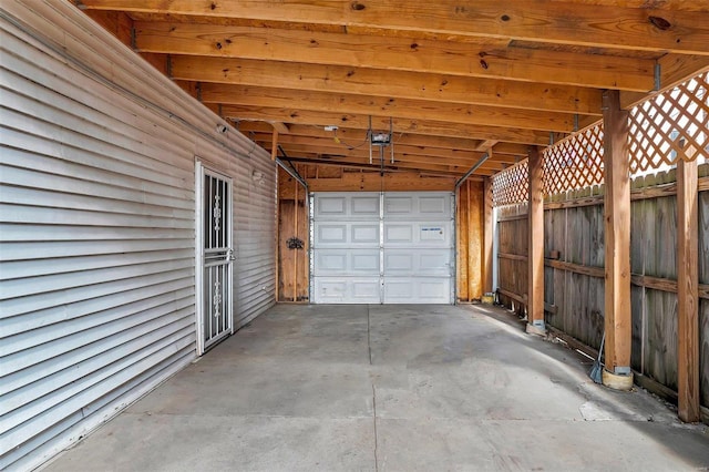 view of garage